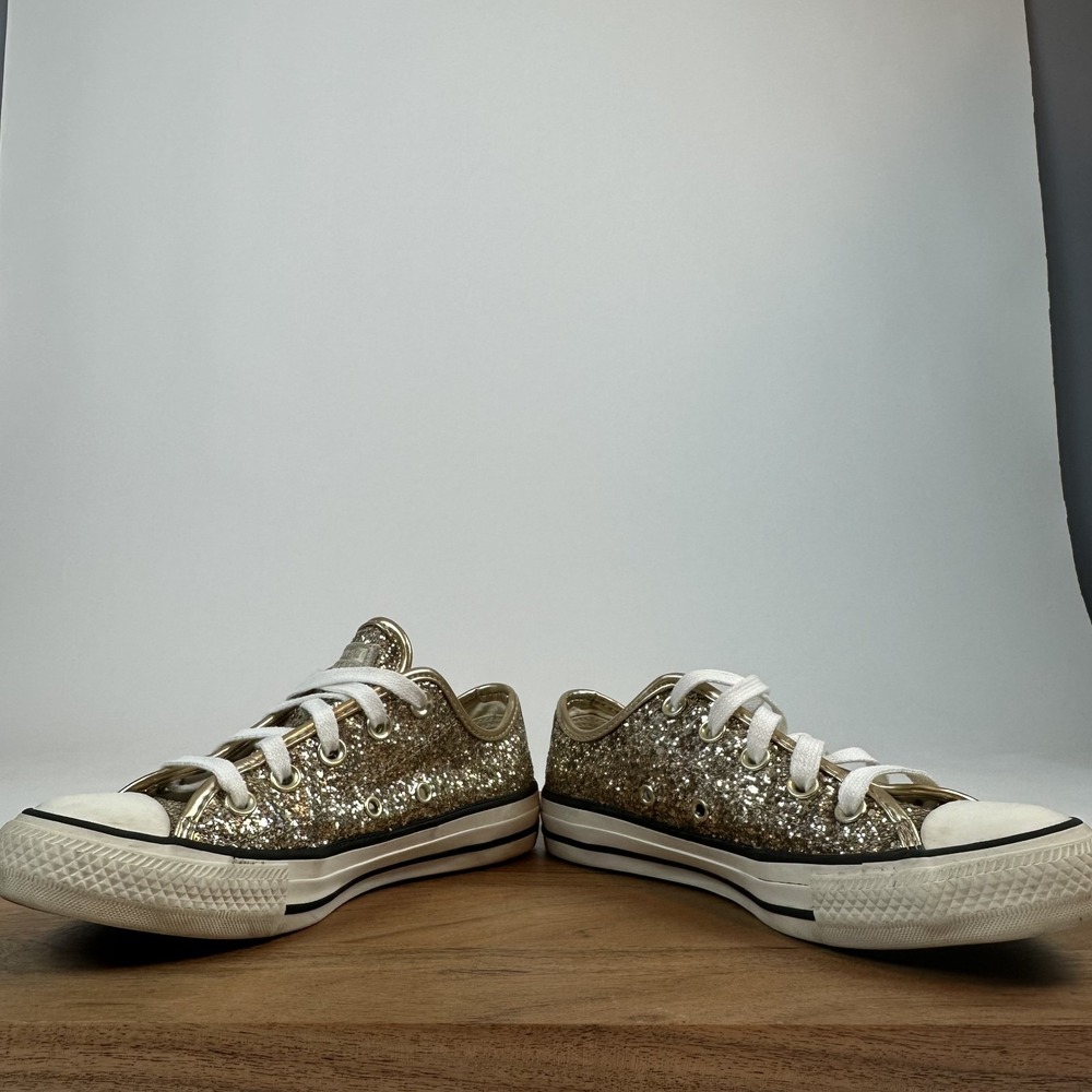 Womens Converse Chuck All Star Glitter Gold Low Casual Sneakers Shoes Size 5.5 M - Picture 7 of 8